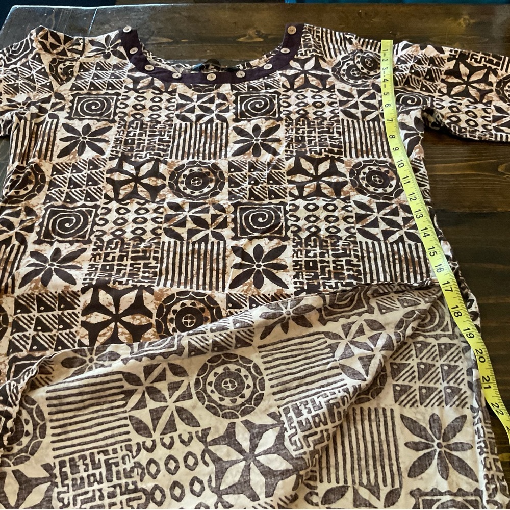 Geometric Patterned Brown Tunic - image 8